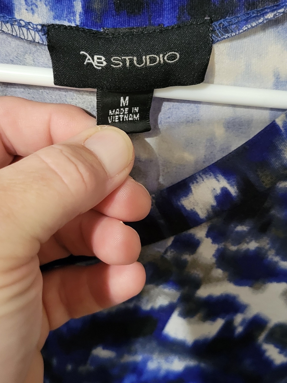 AB Studio Blue & White Tie-Dye Top